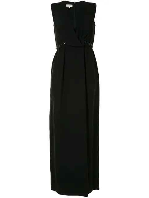 Delpozo V-neck long dress Black 4200502004