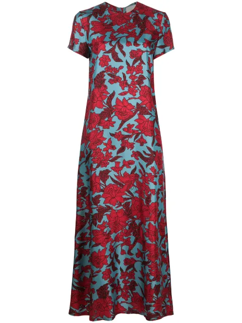 La DoubleJ floral print swing dress Red DRE0001SIL001LIL0005