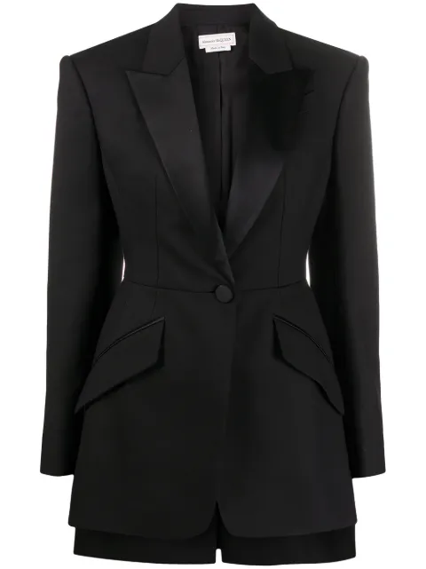 Alexander McQueen high-low blazer Black 639480QJAAA