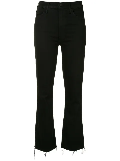 MOTHER Hustler ankle-crop kick flare jeans Black 1117180