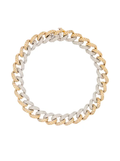 SHAY 18K two-tone gold pavé diamond bracelet Silver SB14YWG18