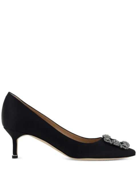 Manolo Blahnik 30mm Hangisi satin pumps Black 9XX0661