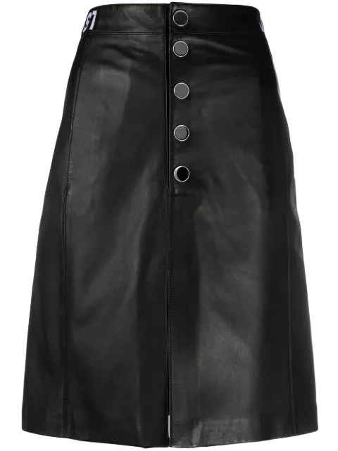 Just Cavalli button-through A-line skirt Black S02MA0307N09292