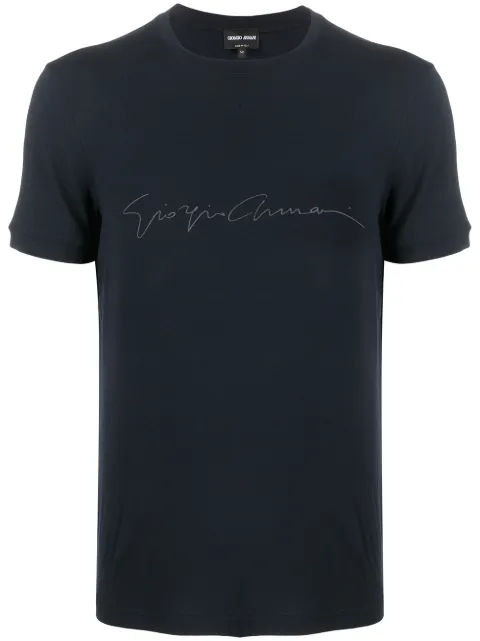 Giorgio Armani crewneck signature T-shirt Black 6GST56SJP4Z