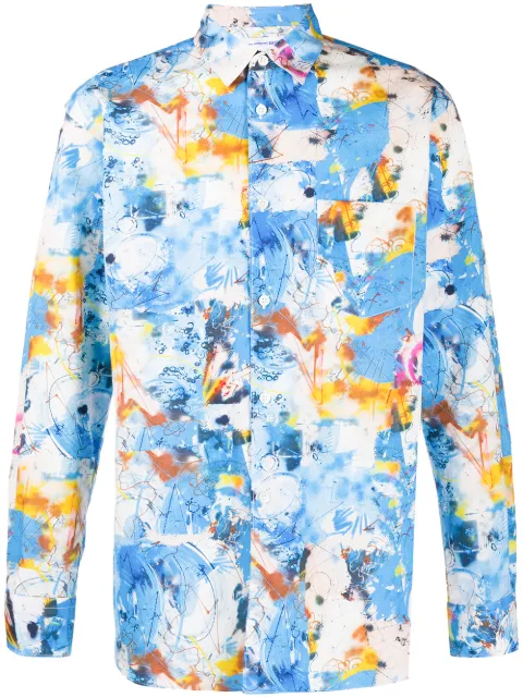 Comme Des Garçons Shirt all-over print shirt Blue W280421