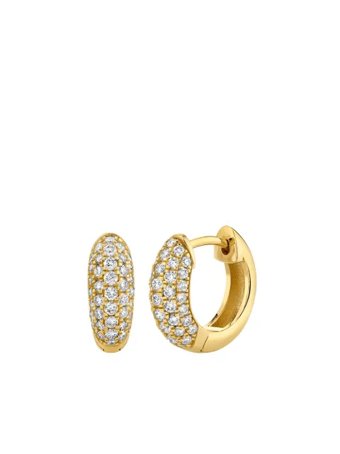 Sydney Evan 14kt yellow gold diamond pave huggies Gold EKE1130Y