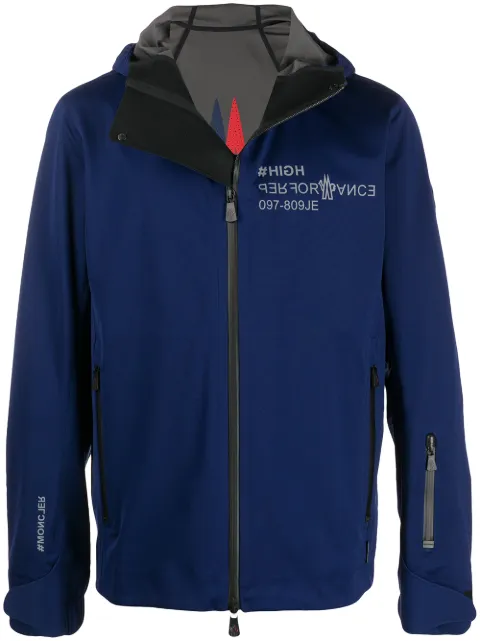 Moncler Grenoble logo print zip-up jacket Blue F20978G71140809JE
