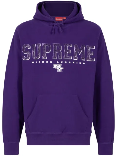 Supreme Gems crystal-embellished hoodie Purple SU8934