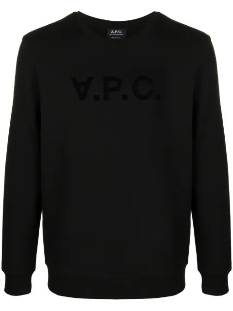 A.P.C. logo-print crew neck sweatshirt Black H27378COECQ