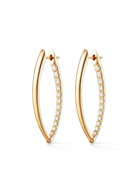 Melissa Kaye 18kt yellow gold and diamond Cristina medium hoop earrings Gold E1310JY