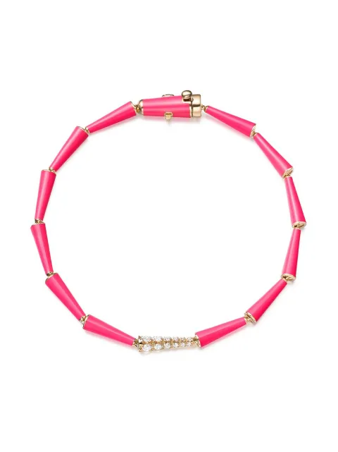 Melissa Kaye 18kt yellow gold and diamond Lola bracelet Pink B1902CP