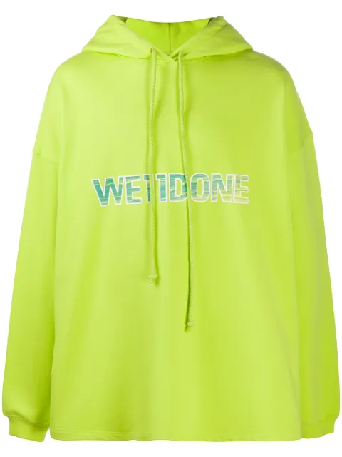 We11done logo print hoodie Green WDTP519500LM