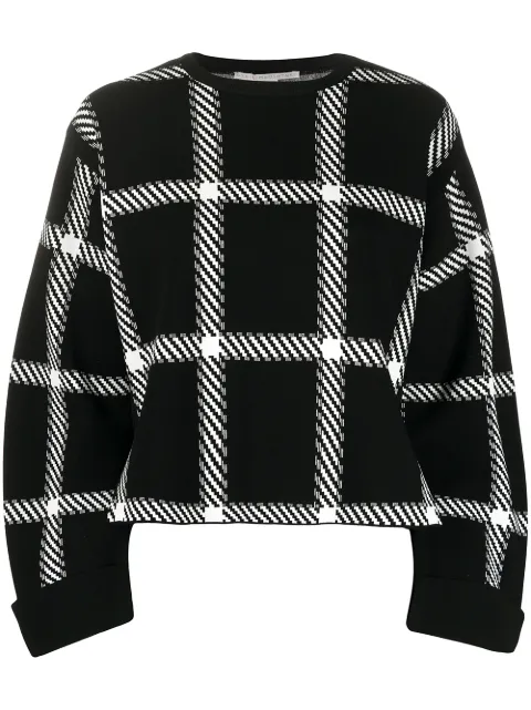 Stella McCartney windowpane check print sweatshirt Black 602161S2216