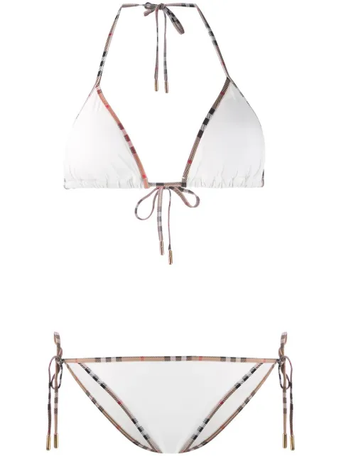 Burberry Check-trim bikini White 8010770