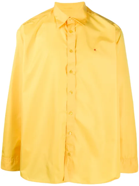 Raf Simons embroidered logo buttoned shirt Yellow 20228230002