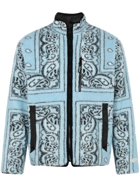 Supreme bandana-print reversible fleece jacket Blue SU8769