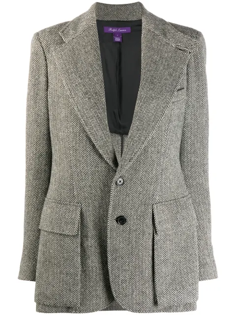 Ralph Lauren Collection Herringbone fitted blazer Black 290649140002