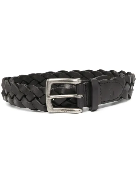 Polo Ralph Lauren braided leather belt Black 405805020001