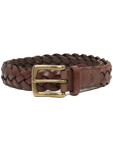 Polo Ralph Lauren leather braided belt Brown 405805020002