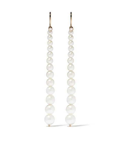 Mizuki 14kt yellow gold Sea of Beauty Akoya pearl and diamond small drop earrings Gold SBE279S
