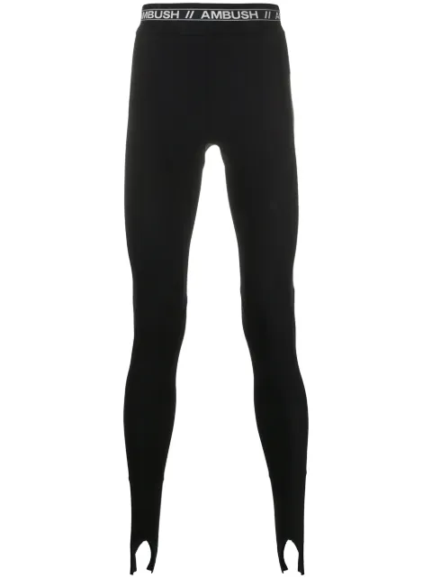 AMBUSH logo-waistband leggings Black BMCA009F20FAB001