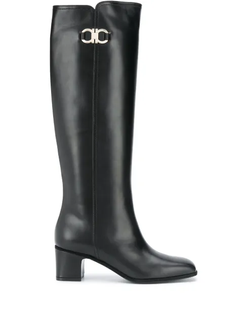 Ferragamo Gancini knee-high boots Black 733172
