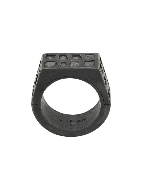 Parts of Four Sistema signet band ring Black 170116KADIA