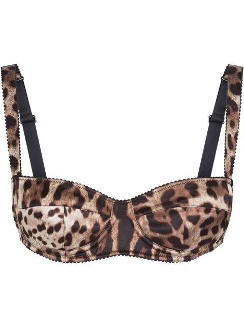 Dolce & Gabbana leopard-print satin balconette bra Brown O1A12TFSAXY