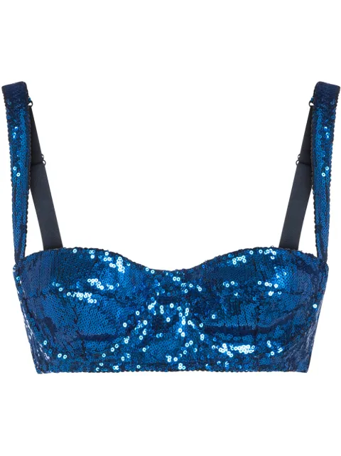 Dolce & Gabbana sequin-embellished bra Blue O1B36TFLMK4