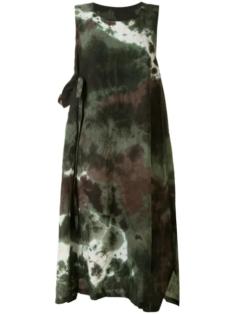 Y's sleeveless tie-dye dress Green YBD12125
