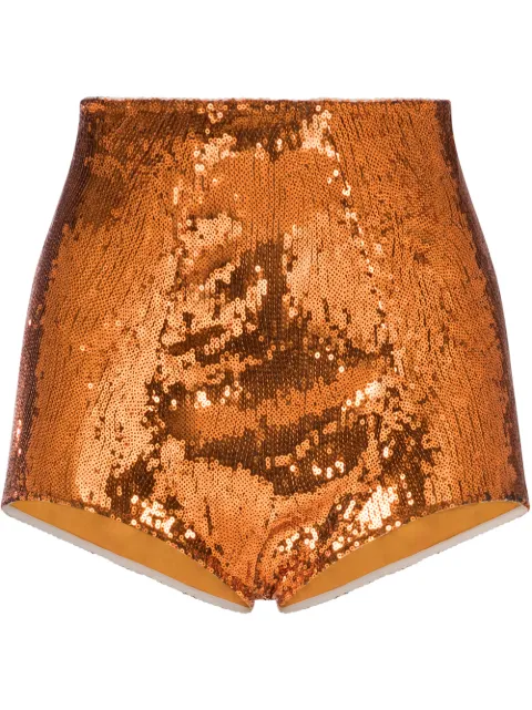 Dolce & Gabbana orange sequin shorts Orange O2B30TFLMK4
