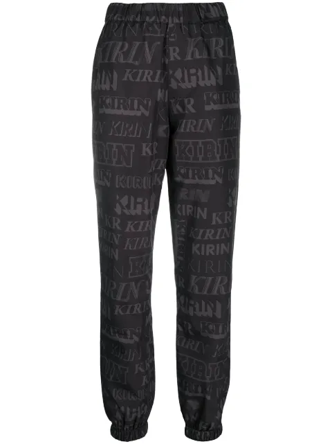 Kirin logo-print straight-leg track pants Black KWVI001F20FAB001