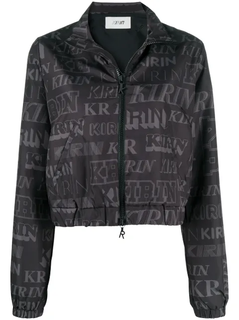 Kirin logo print open-back jacket Black KWBD003F20FAB0011011