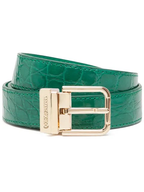 Dolce & Gabbana buckled leather belt Green BE1351A2V84