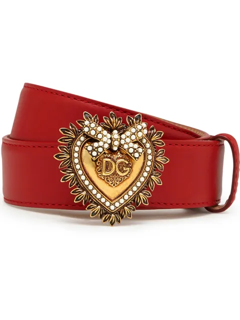 Dolce & Gabbana Devotion leather belt Red BE1315AK861