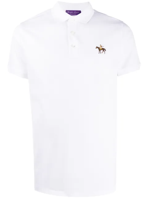Ralph Lauren Purple Label logo embroidered polo shirt White 790508036011
