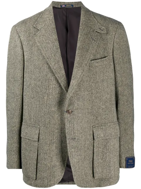 Polo Ralph Lauren herringbone single-breasted blazer Brown RLS04W20M254866111