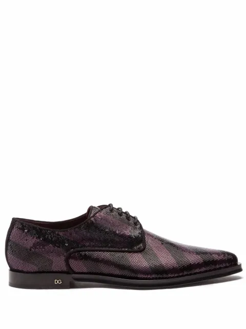 Dolce & Gabbana sequin-embellished Derby shoes Black A10484AA983