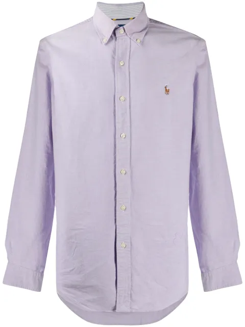 Polo Ralph Lauren logo embroidered button-down shirt Purple 710805562001