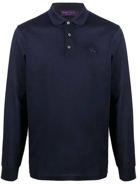 Ralph Lauren Purple Label long-sleeved logo polo shirt Blue 790594891005