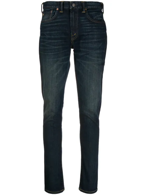 Ralph Lauren RRL stonewashed mid-rise skinny jeans Blue 282662844002