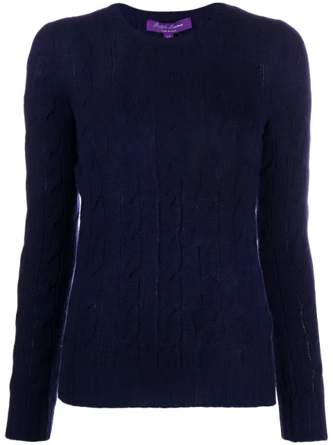 Ralph Lauren Collection CLASSIC CABLE-LS CN-LONG SLEEVE-SWEATER Blue 290615209005