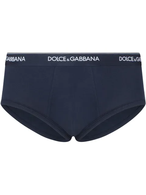 Dolce & Gabbana Brando logo-waistband briefs (pack of two) Blue M9C05JFUGIWB9680