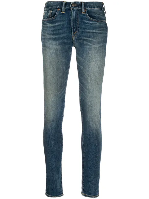 Ralph Lauren RRL stonewashed mid-rise skinny jeans Blue 282662844003