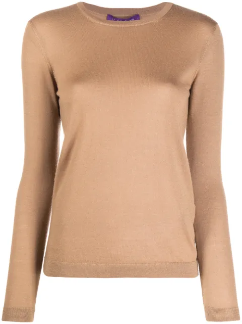 Ralph Lauren Collection CASHMERE JERSEY-LS CN-LONG SLEEVE-SWEATER Brown 290615194030