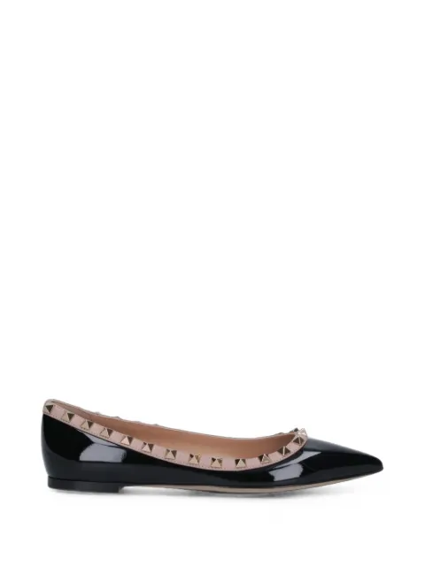 Valentino Garavani patent Rockstud ballet flat Black WS0403VNW