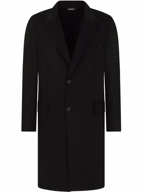 Dolce & Gabbana single-breasted cashmere coat Black G007WTFU2MA