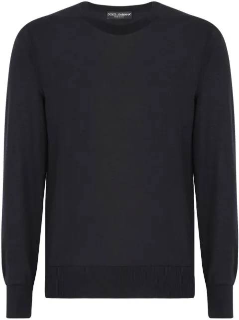 Dolce & Gabbana round-neck cashmere sweater Blue GX412TJAWLA