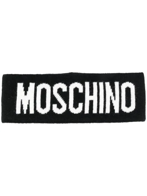 Moschino logo wool scarf Black 65235M2355