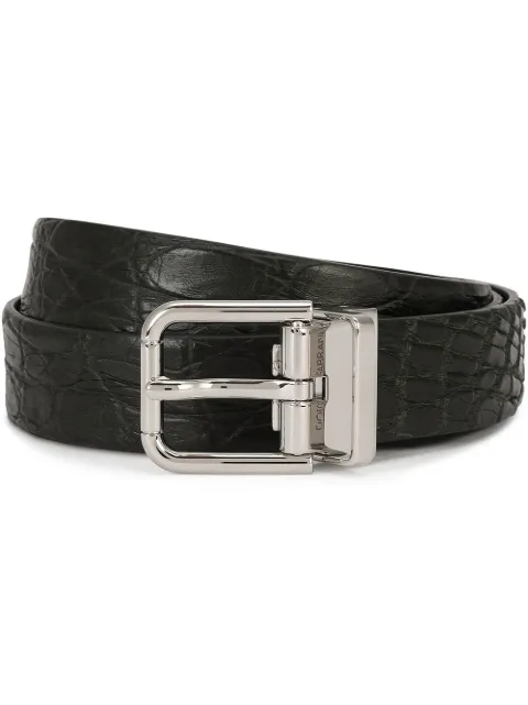 Dolce & Gabbana buckled leather belt Green BC3614A2274